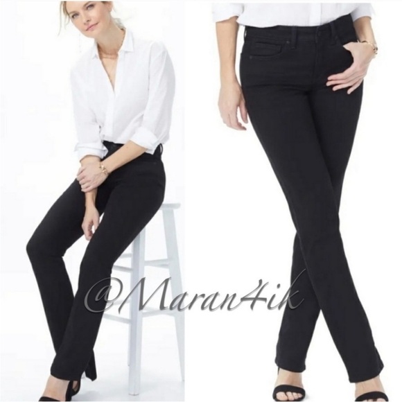 NYDJ Marylin Straight Black Jeans size 8 - Picture 1 of 13